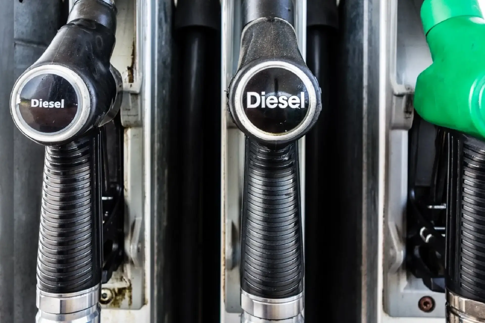 A close up of the fuel pump on a diesel truck.